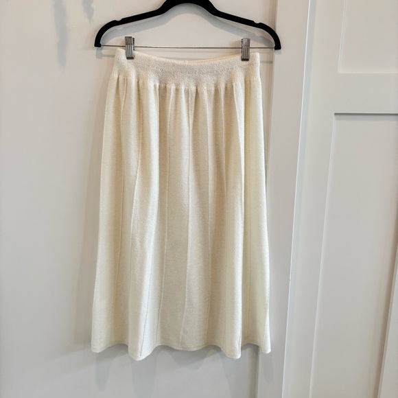 Vintage 70's Savion by Ignacy Feuer Cream Women's Knit Skirt Set Peplum Size 10 - Picture 7 of 16